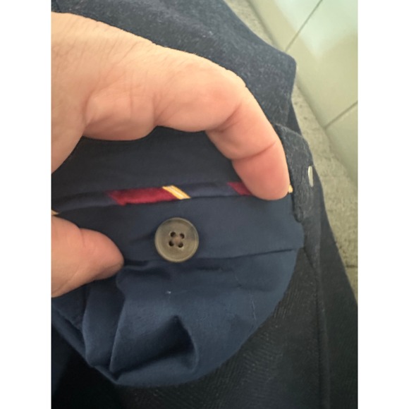J Crew Bedford Men's Size 34x32 Wool Blend Dress Pants Navy Blue Herringbone - Picture 10 of 12